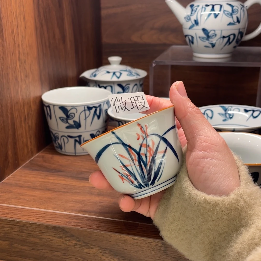 微瑕纯手绘釉下彩