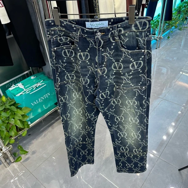 PRLUO VALENTIN秋冬新款男士轻奢直筒牛仔裤