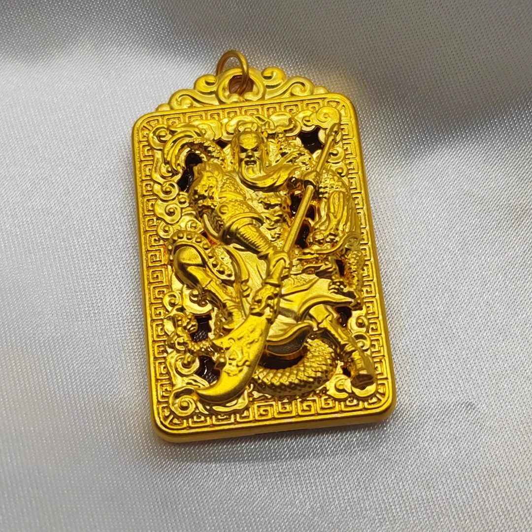 足金饰品/霸气关公牌吊坠/5.21/1B5B24193/h