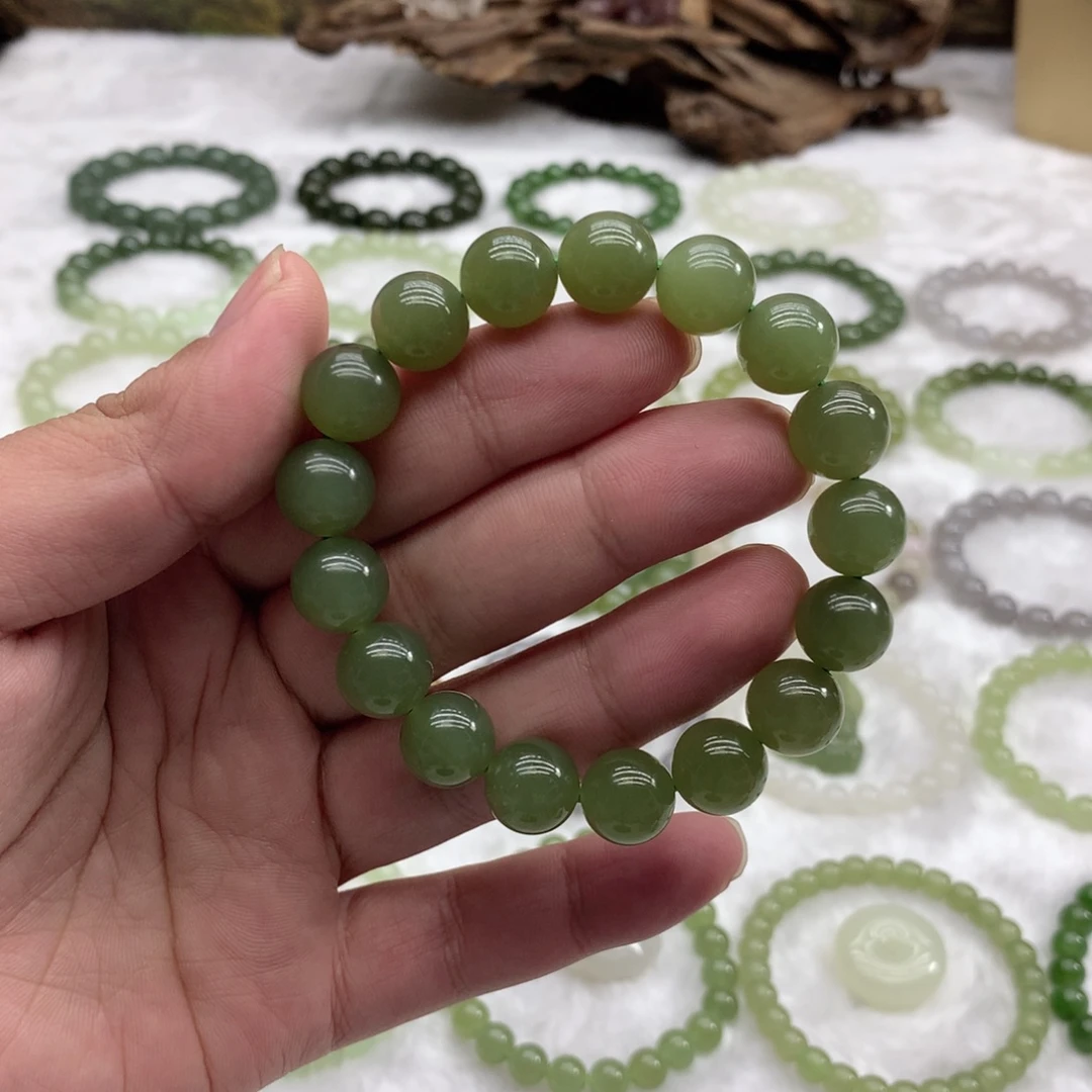 和田玉未镶嵌手串（湖水绿12）