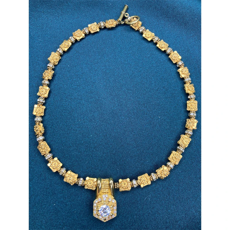 合金项链 重工古典錾刻花朵项链2-12【2070311-029】