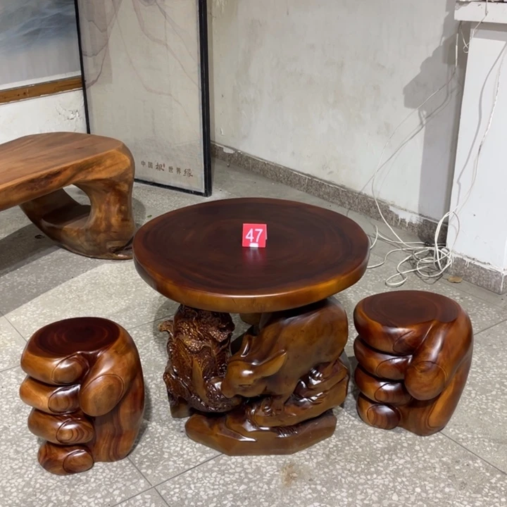 香榧木胡桃木实木整体桌