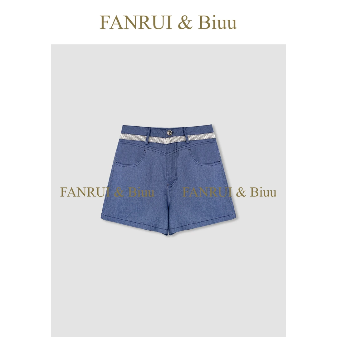 FANRUI/泛芮「冰岛极光」拼接蕾丝设计感显瘦夏季新款短裤女B16512