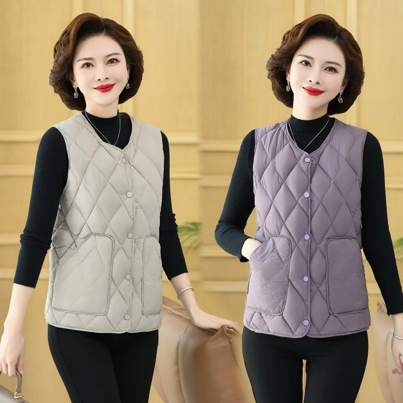 加肥加大200-300斤中年女秋装棉马甲冬轻薄款无袖坎肩外套马夹款