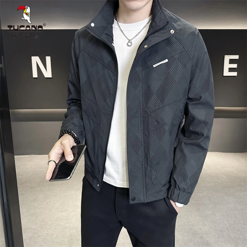 TUCANO/啄木鳥2025春季新款男士立领印花夹克时尚气质休闲百搭帅
