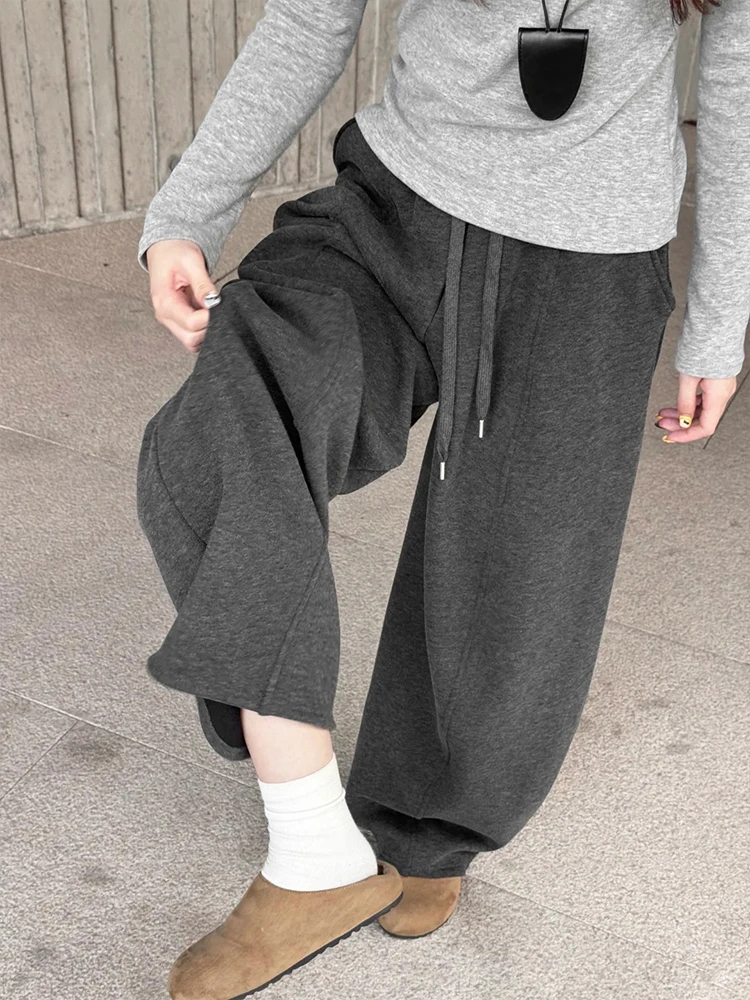 【云朵裤】秋冬新款弯刀阔腿裤女2025宽松慵懒风垂感显瘦云朵糯米裤