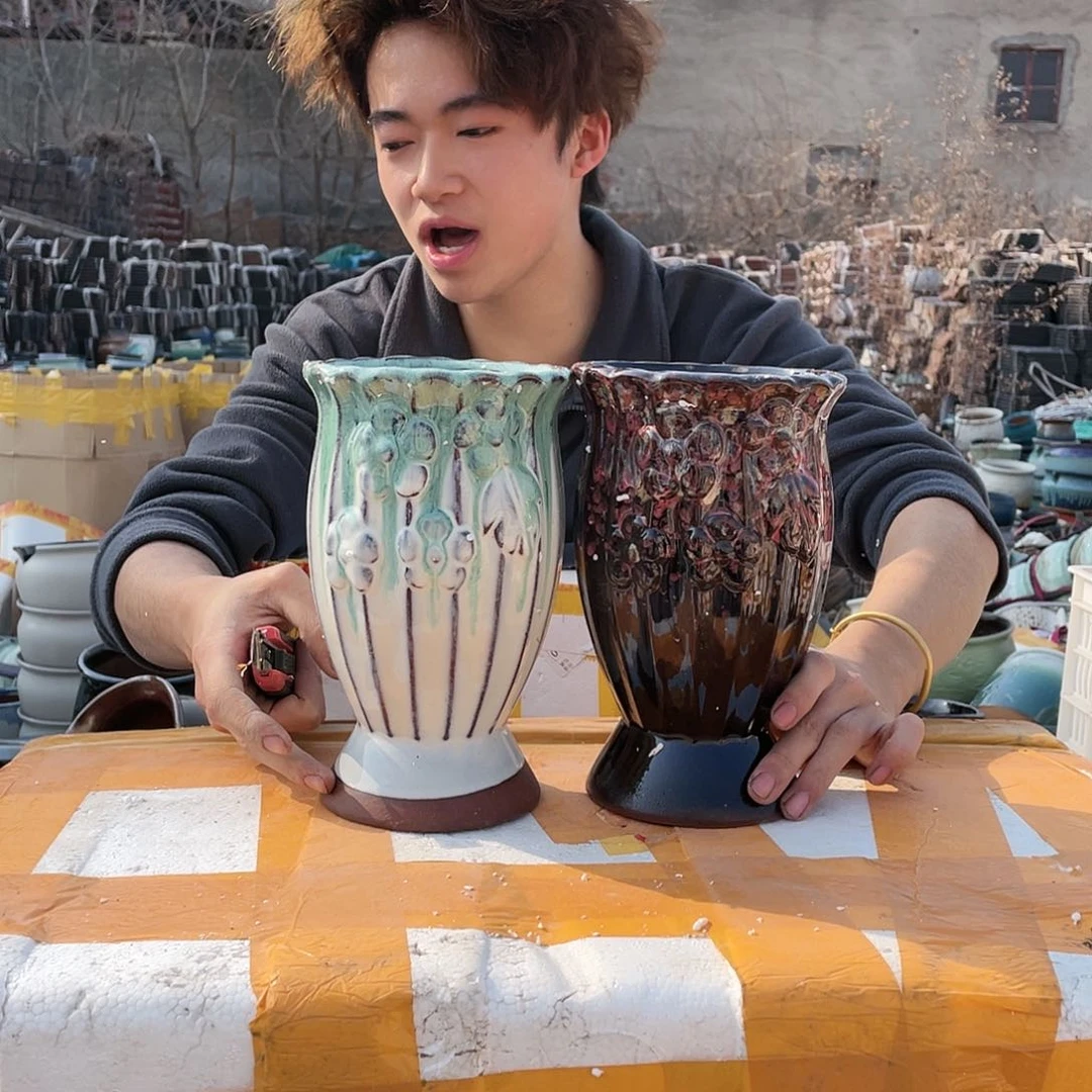 红陶宜兴紫砂花盆