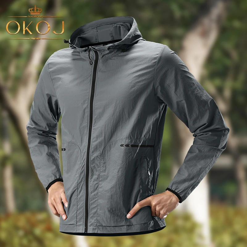 OKOJ防晒衣男冰丝透气防紫外线夏季薄款户外休闲运动钓鱼骑行外套
