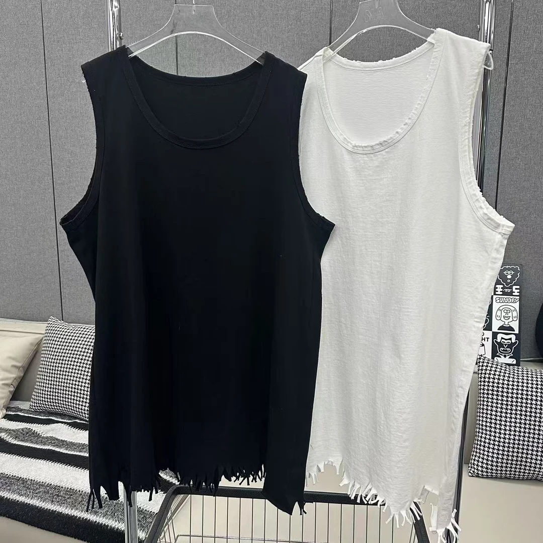 【娜娜推荐】25086潮牌设计师百搭净色流苏坎袖打底衫