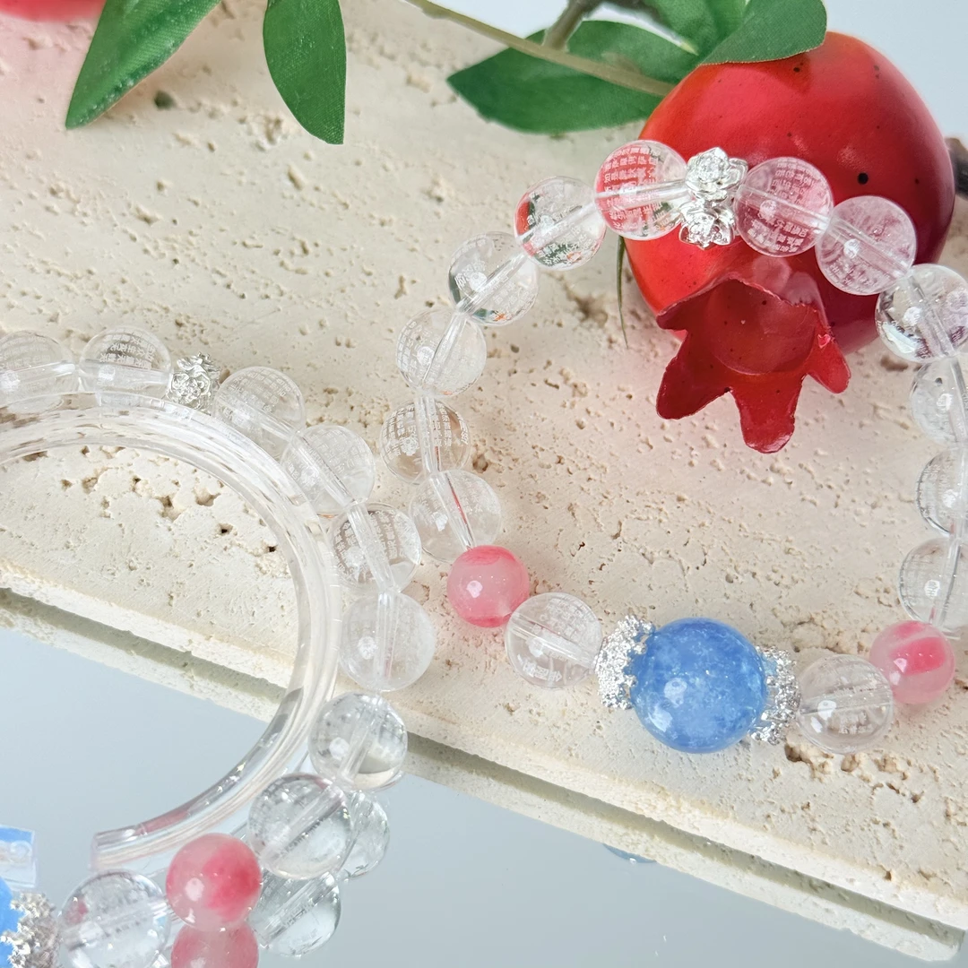 【金刚无敌】白水晶海蓝宝等水晶10mm手串面小仙多样性发其一Z