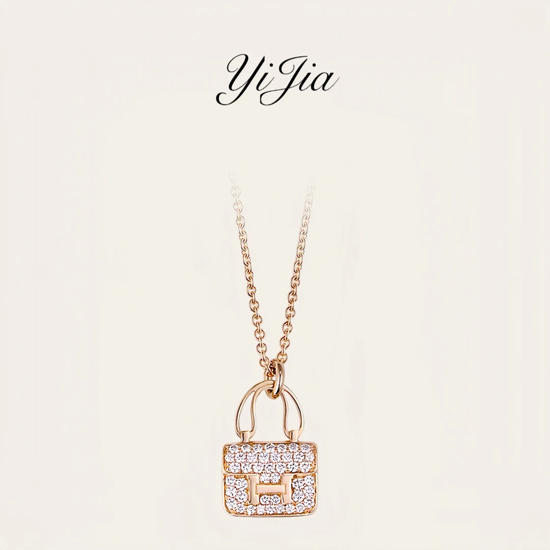 铜合金合成锆石项链 时尚皮包项链FS1261轻奢百搭气质经典