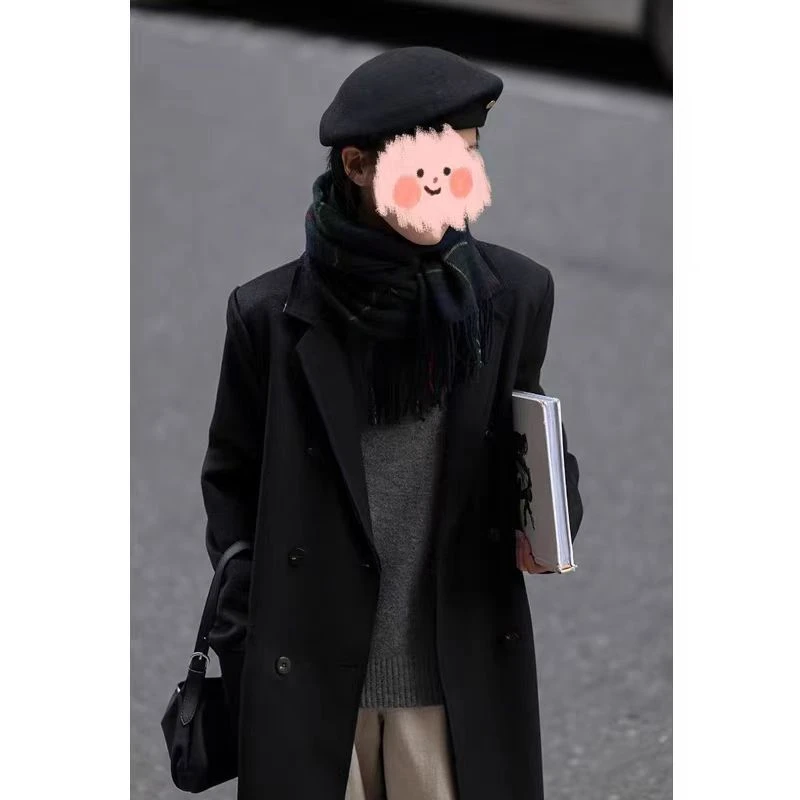 萌萌【白富美战袍！】正肩大衣秋款呢子大衣（28607）（28688夹棉）