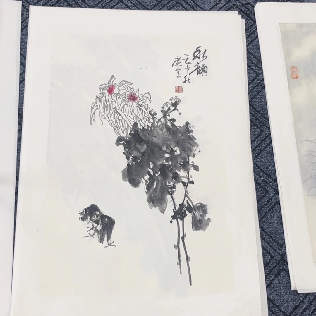 国画金广全老师四尺三开花鸟琪