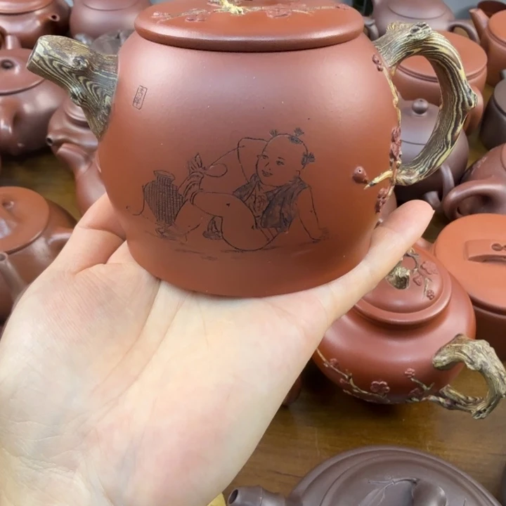 茶壶紫砂300cc绞泥花器