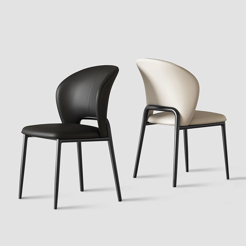 简约现代设计师餐厅家用皮椅餐椅轻奢北欧餐桌椅子意式极简靠背椅