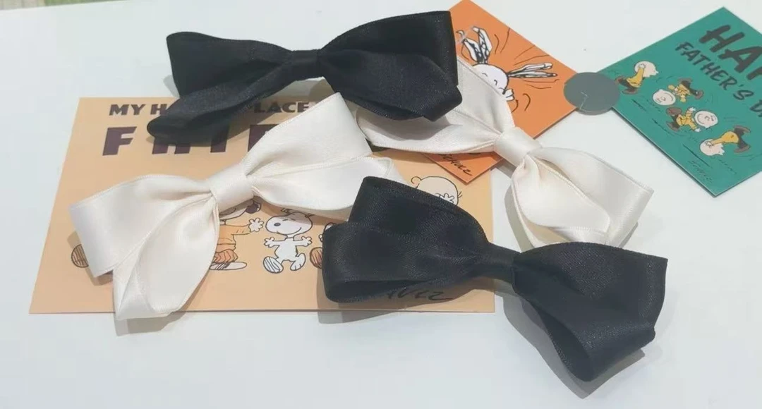 侧边夹蝴蝶结发夹女式雪纱头饰优雅日韩夹子碎发夹刘海夹甜美