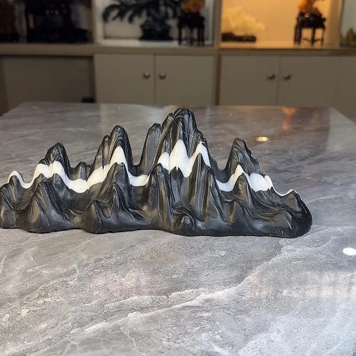 观***绘奇石茶宠鱼缸文房摆件