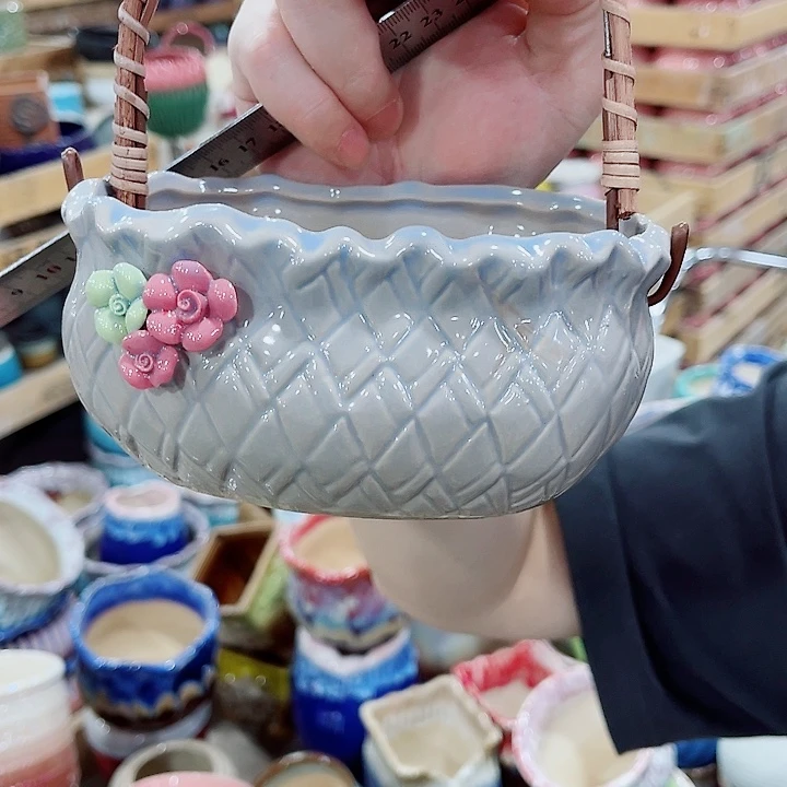 有孔，凑10元包邮陶瓷花盆发货！