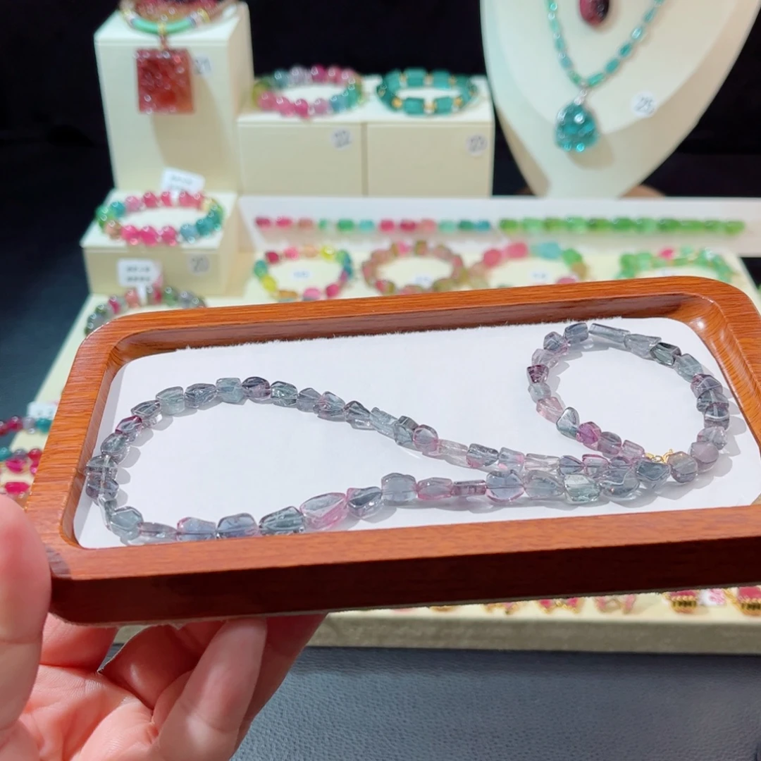 碧玺手串18K金镶嵌手串