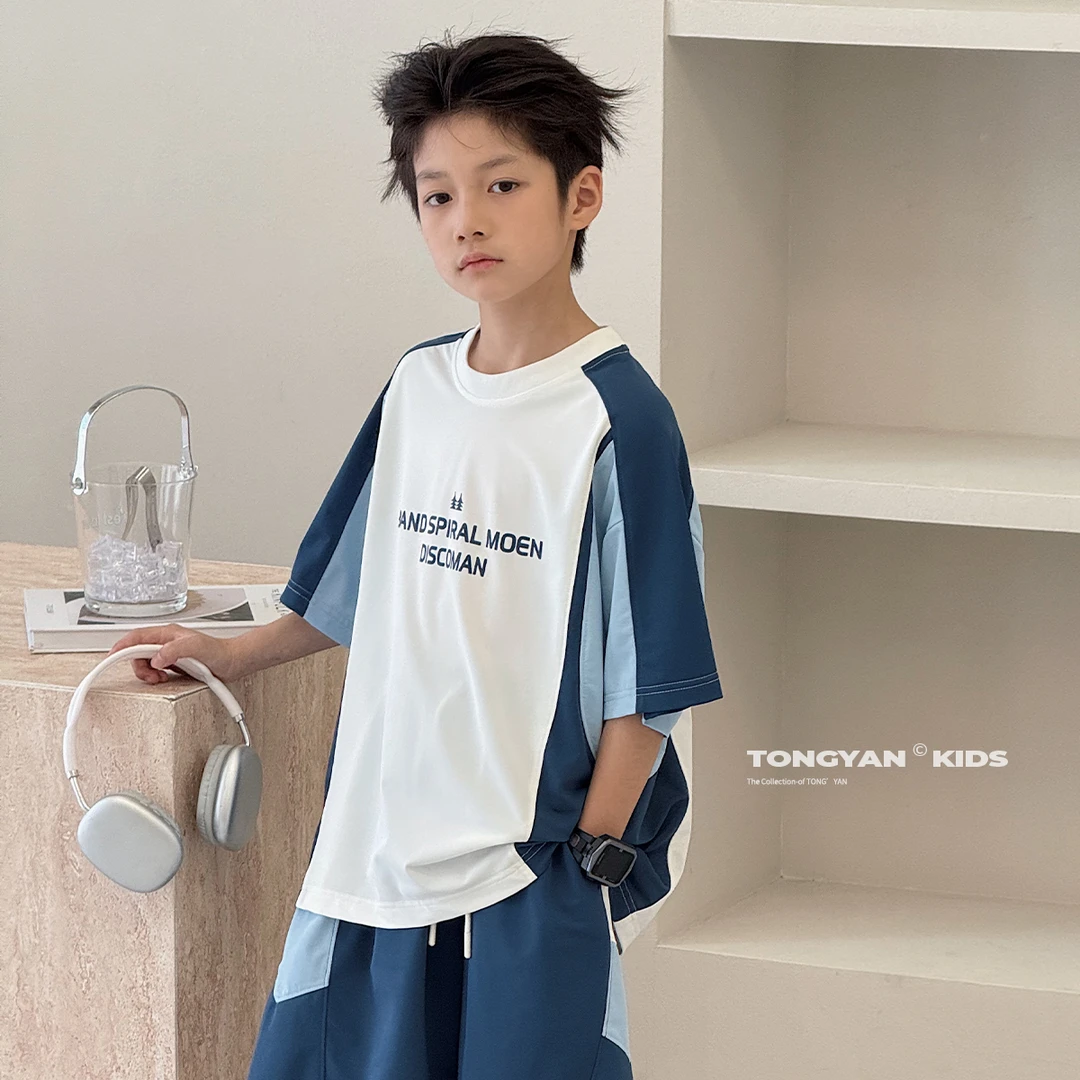 男童运动套装夏季新款洋气中大童薄款短袖短裤儿童两件套TY70951