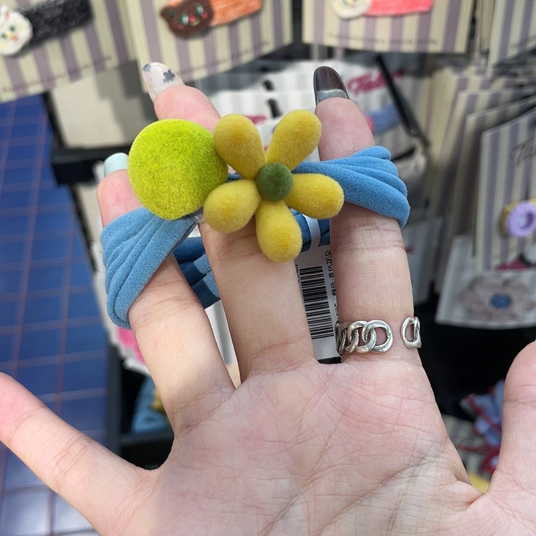 皮质铁合金黄花蓝毛巾