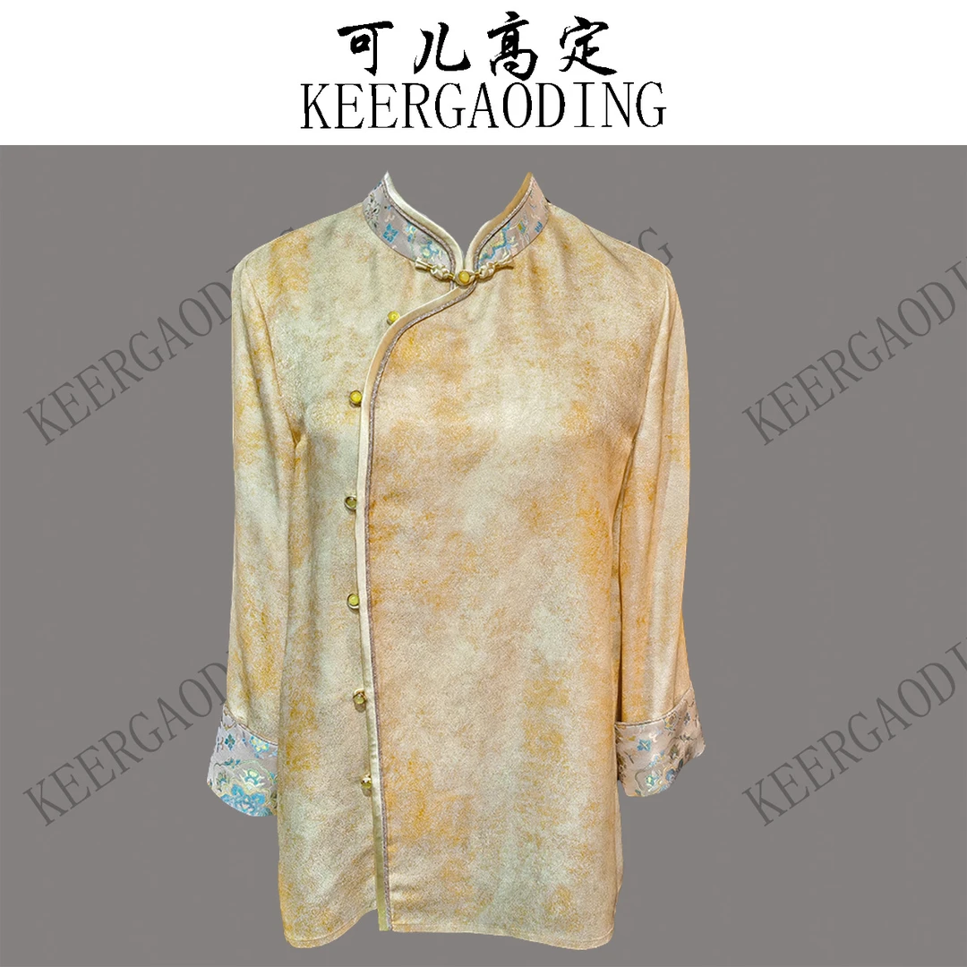 【可儿•高定】高端新中式国风设计师款桑蚕丝衬衫上衣J5686