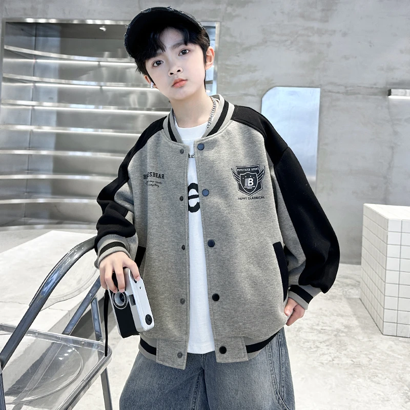 男童春秋款运动棒球服外套2025新款春季中大童儿童男孩春装痞帅潮
