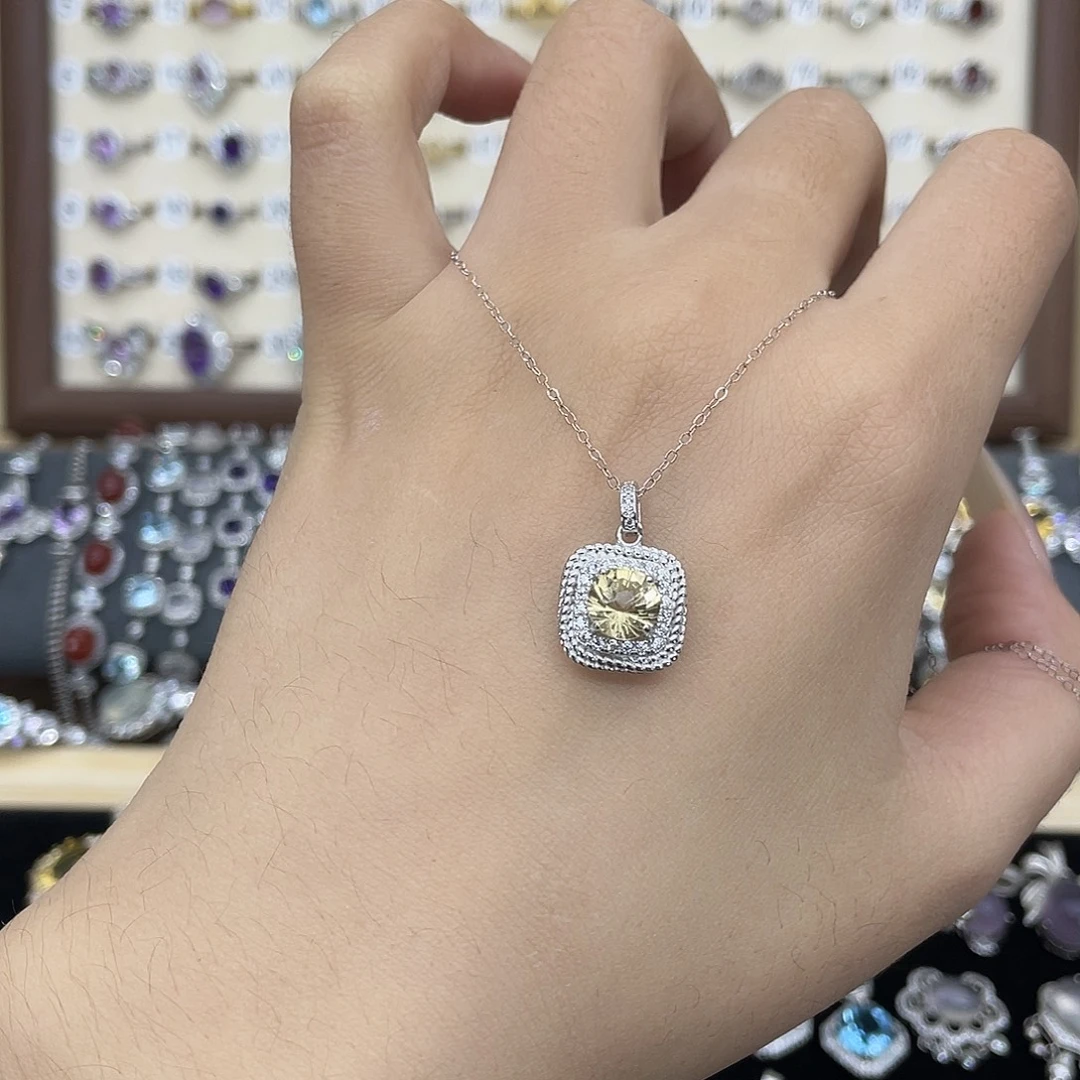 颈饰银S925镶嵌黄晶