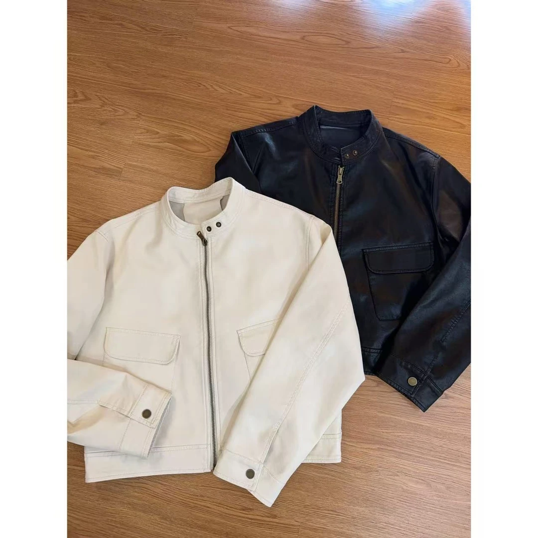 苗苗家   不调人百搭短款皮衣外套