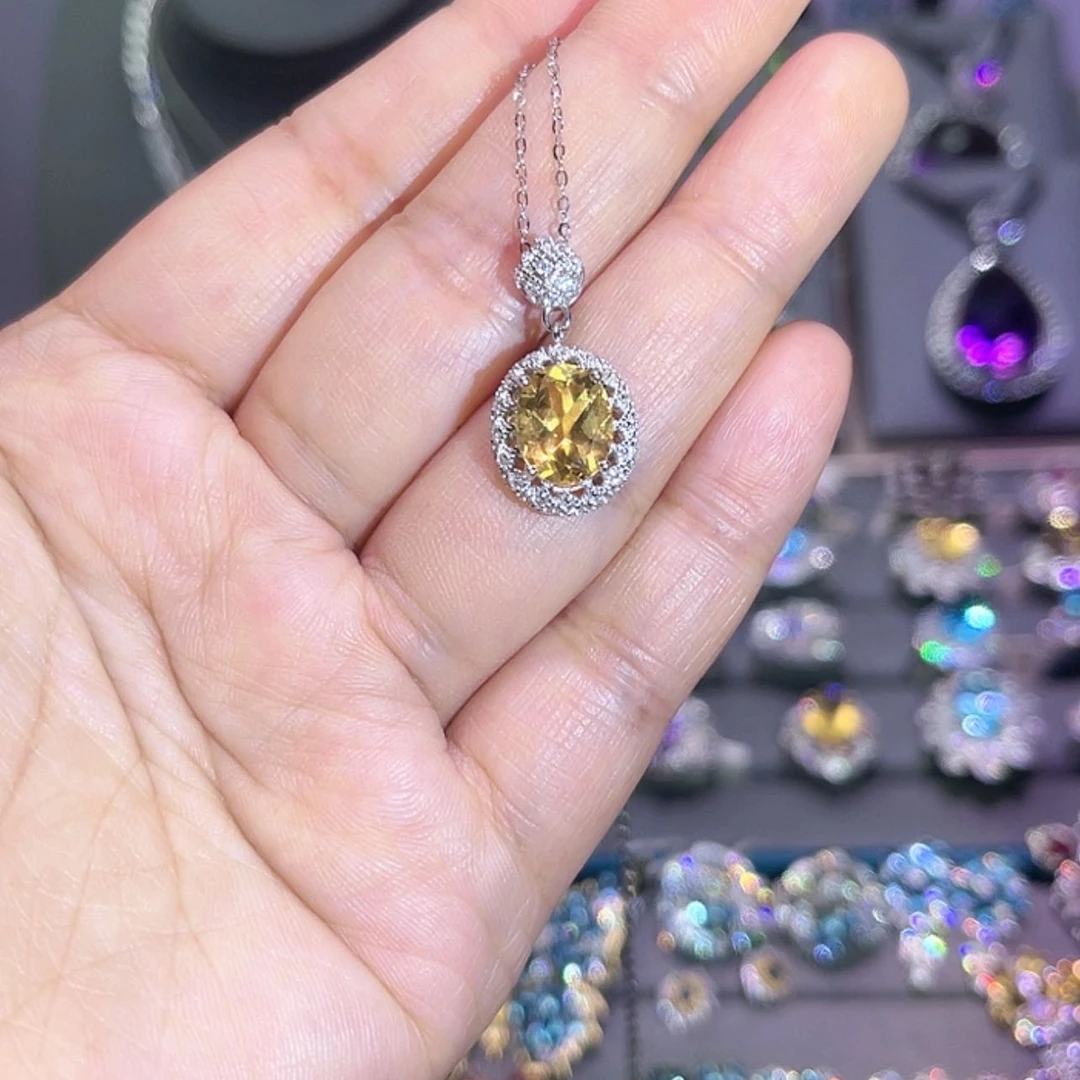 【闪购商品】黄晶吊坠(赠链)银S925镶嵌