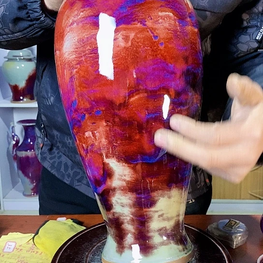 摆件阳***好尚峰钧窑作品梅瓶