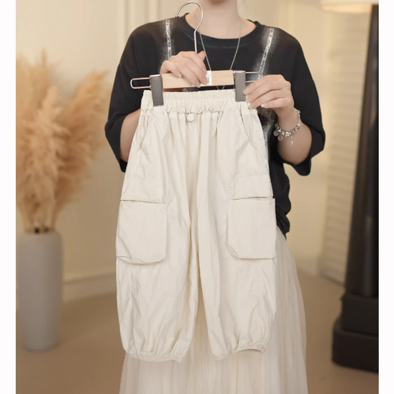 【海边日记】男女童夏季薄款伞兵裤宽松九分裤子