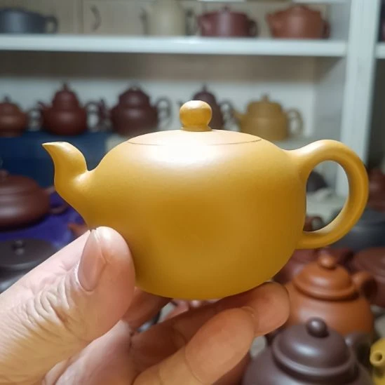 紫砂茶壶原矿黄金段泥一粒珠200cc内推半手工