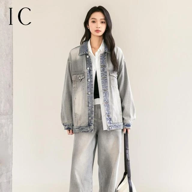 IC 宽松复古牛仔外套女2025新款春季通勤休闲气质设计高级短外套