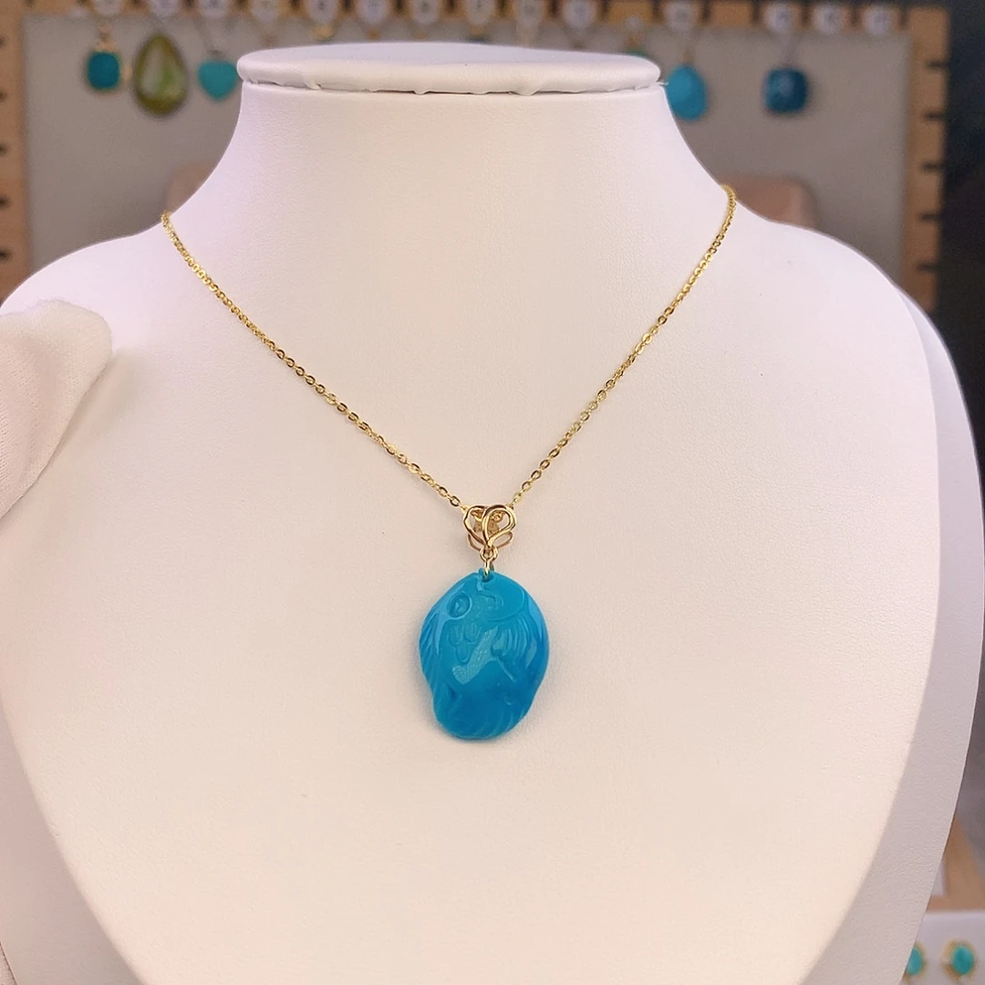 绿松石18K金镶嵌颈饰