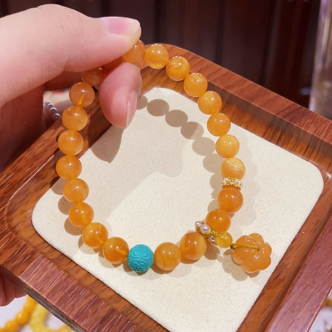 未镶嵌蜜蜡手链手串