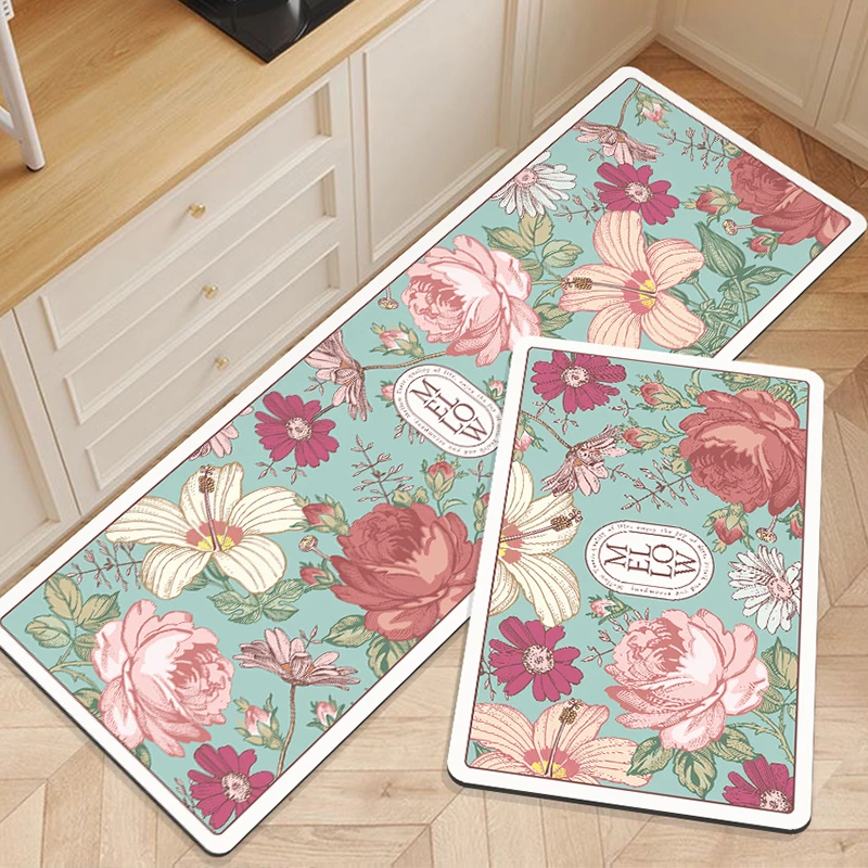 百优格入户厨房垫易清洗吸水防滑耐脏皮革材质加厚厨房专用地垫