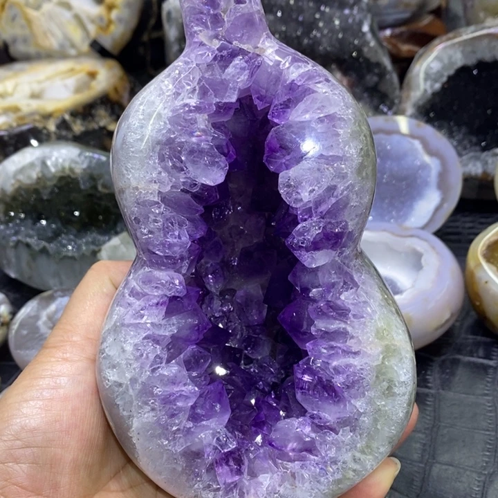 未镶嵌珠宝半成品紫晶紫晶葫芦