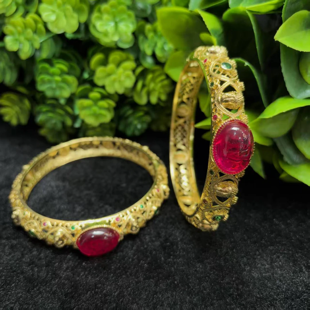 面面来财珠宝 培育红宝石CT3309鸽血红红宝石手镯-多样性只发一件