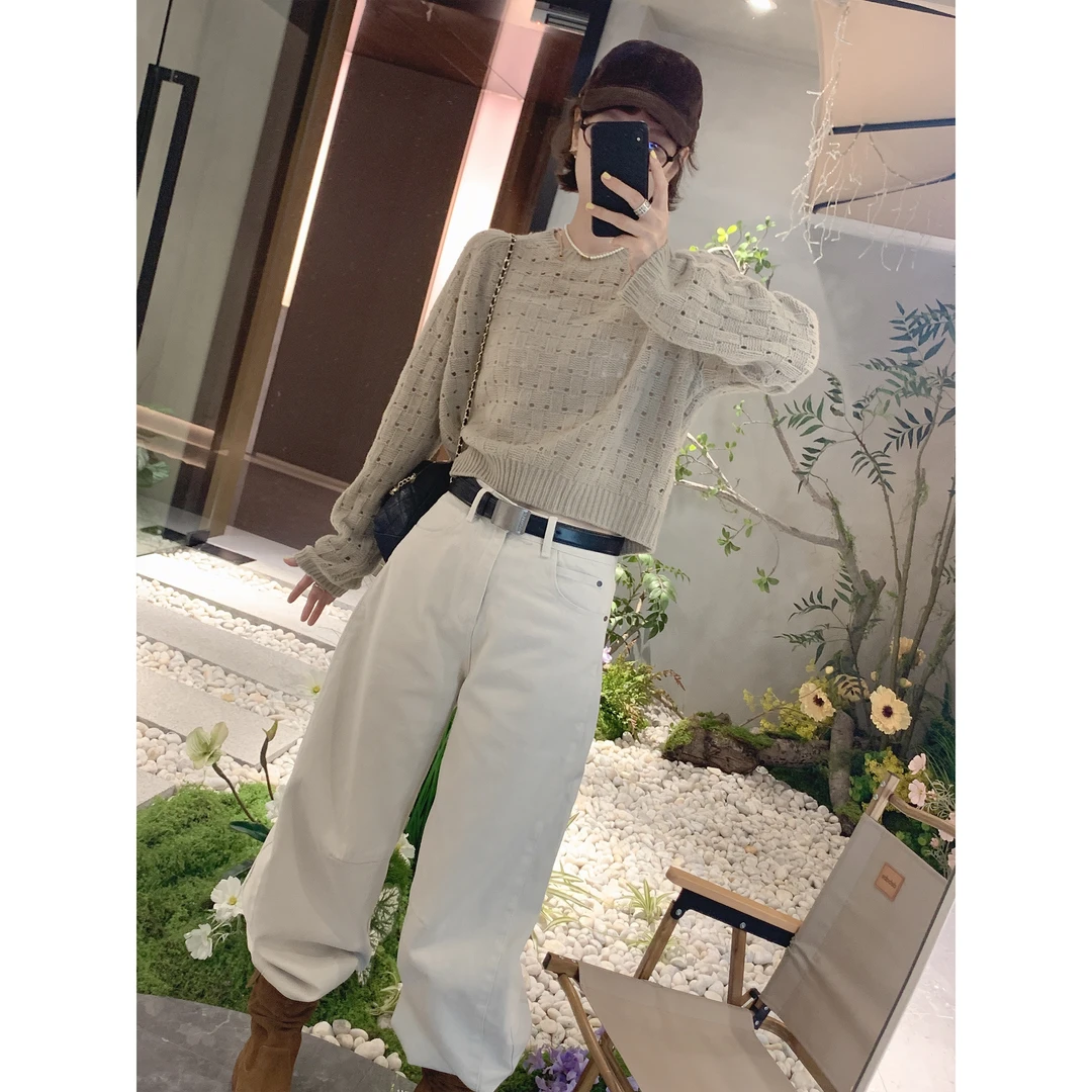 【骆小姐私服】设计感高腰牛仔裤2025秋新款宽松显瘦百搭休闲弯刀裤