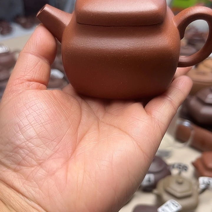 紫砂茶壶四方自在壶150毫升红降坡