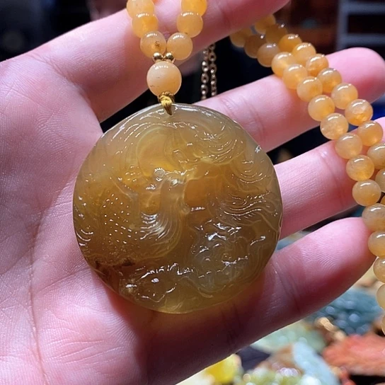 未镶嵌岫玉毛衣链