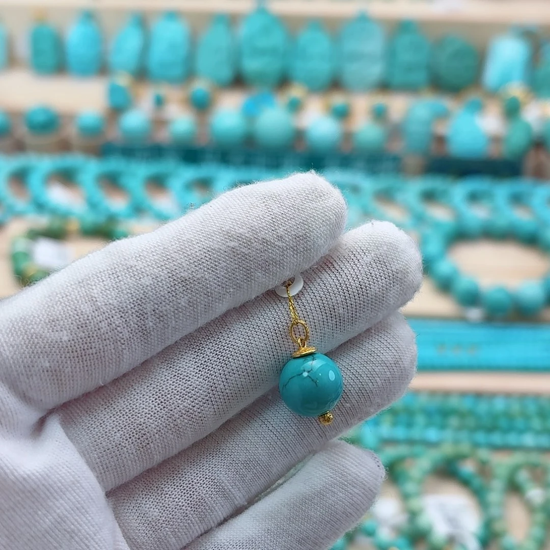 绿松石18K金镶嵌珠宝奇石10.7