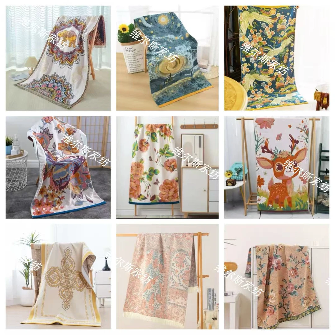 精品高端纯棉大尺寸纱布浴巾【花色随机发】