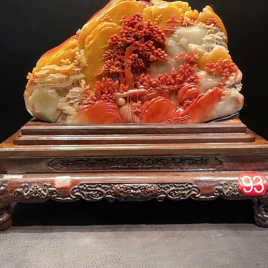 【闪购商品】寿山石霞****）山水寿山石雕刻艺术品