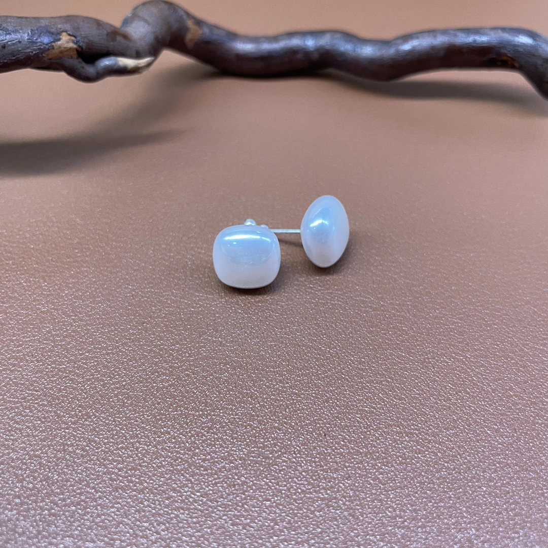 足银耳饰 炫彩人鱼耳钉   足银990