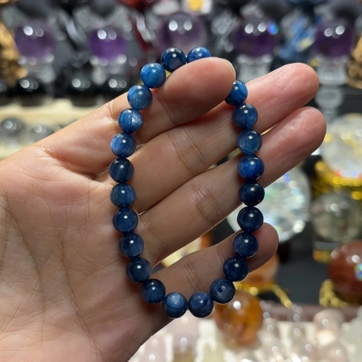 珠宝半成品未镶嵌水晶八折8毫米蓝晶石手链