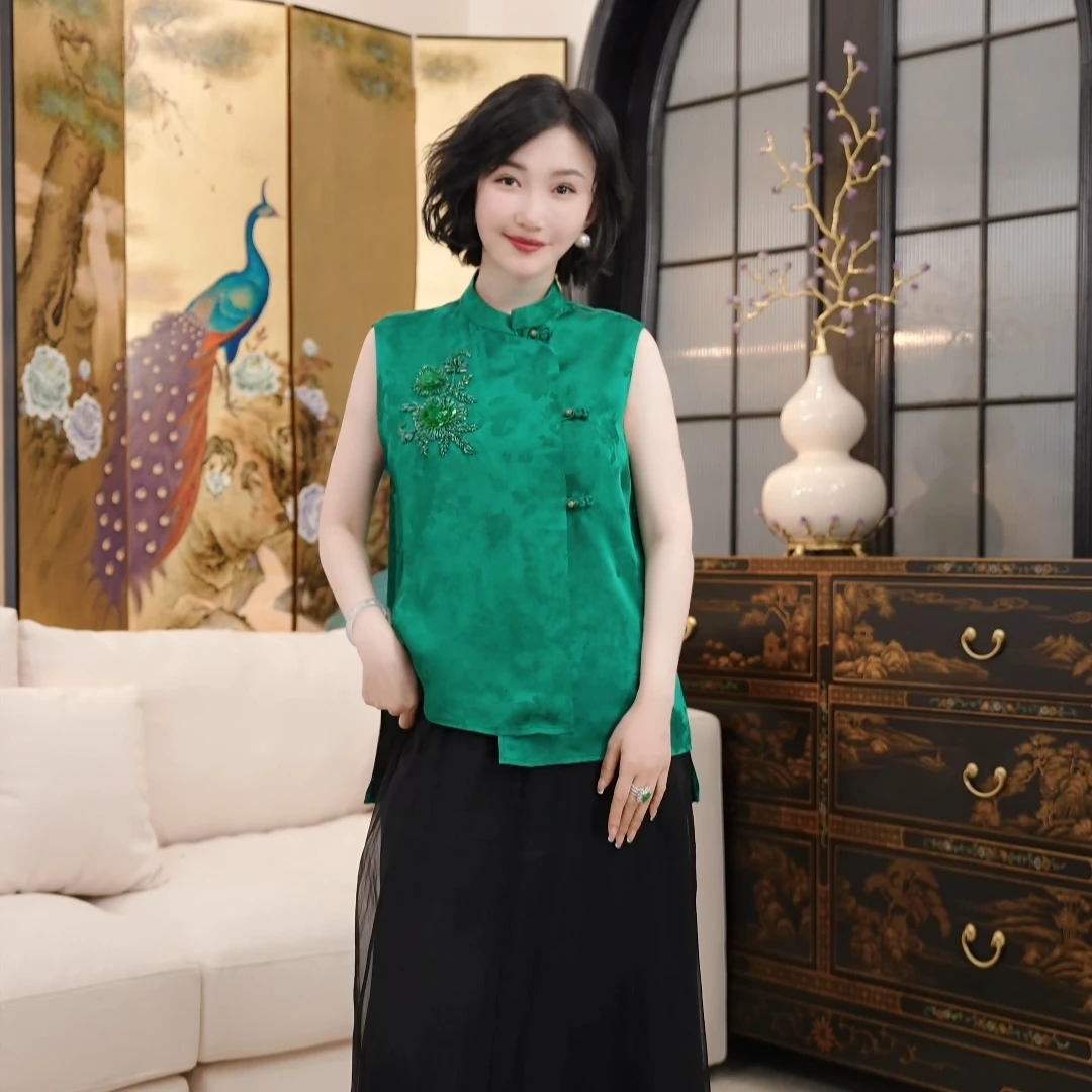 Betty Bairn【云鬓花颜 · 交织香云纱】桑蚕丝提花马甲25B-BW10131