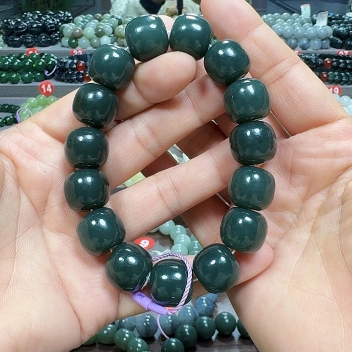 未镶嵌手链和田玉新疆且末蓝老型卡16