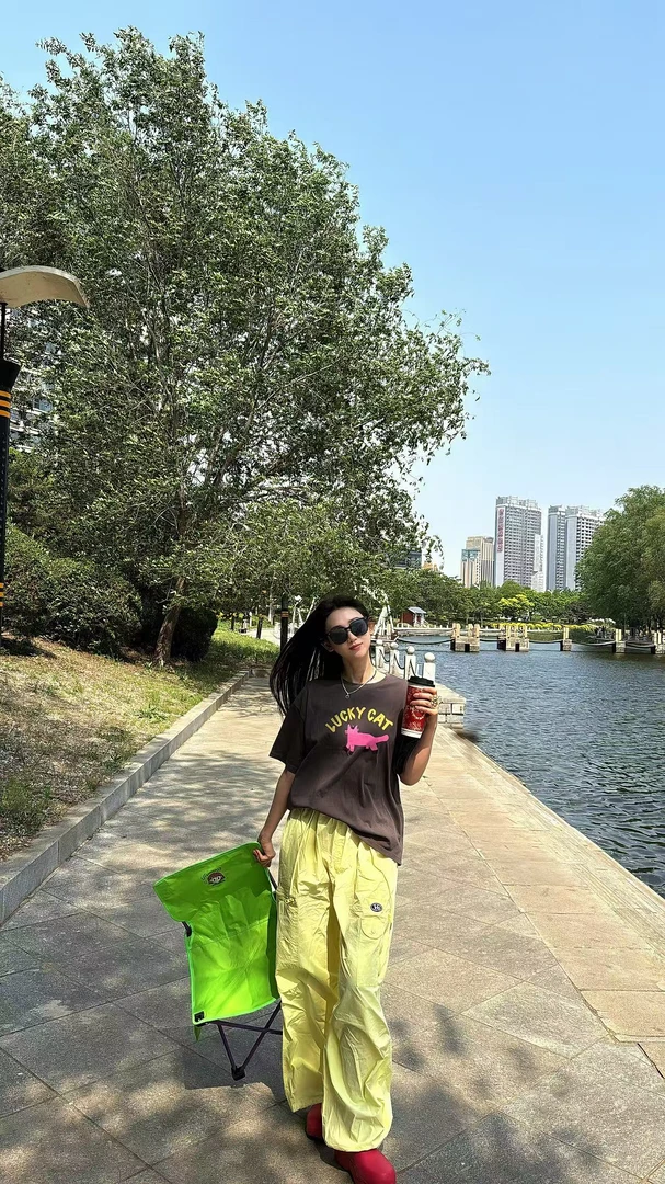 青少年少女韩系纯棉亲子A类工装裤